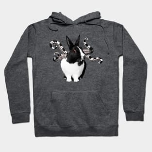 Black & White Bunny ~ w/ Tentacles Hoodie